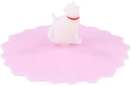 Herbruikbare Hittebestendige Verzegelde Kopjes Deksel Lichtgewicht En Delicate Cartoon Stofdicht Siliconen Cup Cover Cap Voedsel Wrap Cover kat