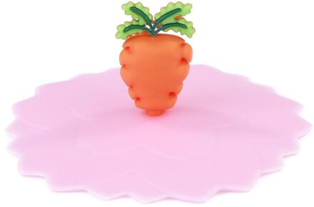 Herbruikbare Hittebestendige Verzegelde Kopjes Deksel Lichtgewicht En Delicate Cartoon Stofdicht Siliconen Cup Cover Cap Voedsel Wrap Cover radish