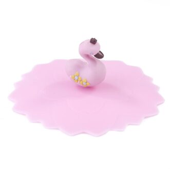 Herbruikbare Hittebestendige Verzegelde Kopjes Deksel Lichtgewicht En Delicate Cartoon Stofdicht Siliconen Cup Cover Cap Voedsel Wrap Cover zwaan