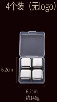 Herbruikbare Ice Creatieve Metalen Bevroren Ijs Steen Rvs Wijn Whisky Steen Verdikking Huishouden Bar Party Graan Van Ijsblokjes 4 stk