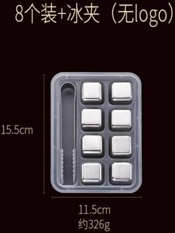 Herbruikbare Ice Creatieve Metalen Bevroren Ijs Steen Rvs Wijn Whisky Steen Verdikking Huishouden Bar Party Graan Van Ijsblokjes 8 stk met Clamp