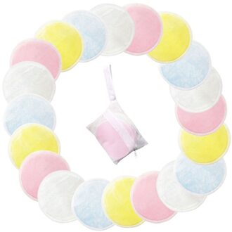 Herbruikbare Katoenen Pads Make up Facial Remover Dubbele laag Veeg Pads Nail Art Cleaning Pads Wasbare met Waszak 21stk