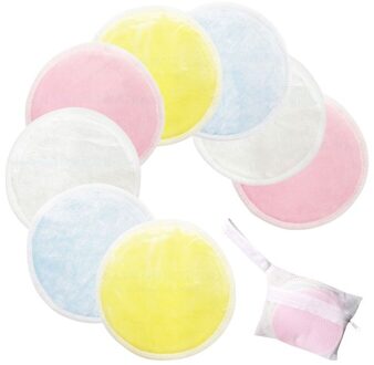 Herbruikbare Katoenen Pads Make up Facial Remover Dubbele laag Veeg Pads Nail Art Cleaning Pads Wasbare met Waszak 9stk