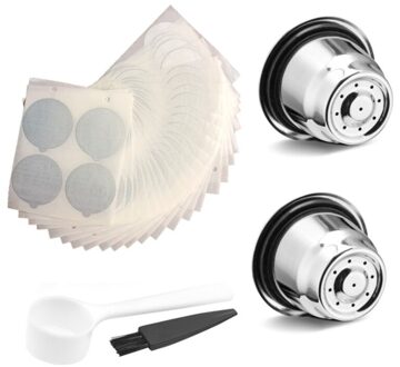 Herbruikbare Koffie Capsule Voor Nespresso Rvs Filter Met Folies Deksel Espresso Pod