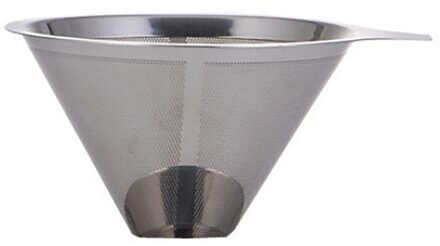 Herbruikbare Koffie Filter 304 Rvs Cone Koffiefilter Manden Mesh Zeef Giet Over Koffie Druppelaar Met Standhouder