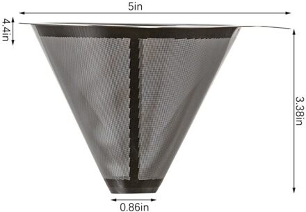 Herbruikbare Koffie Filter Rvs Cone Manden Mesh Zeef Giet Over Koffie Druppelaar Gereedschap Met Stand Houder Accessoires zonder base