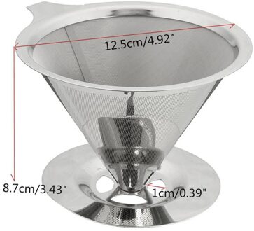 Herbruikbare Koffie Filter Rvs Houder Metalen Mesh Trechter Manden Koffie Filters Giet Over Koffie Druppelaar Maker
