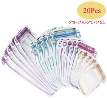 Herbruikbare Mason Flessen Zakken Waterdichte Noten Candy Cookies Tas Reizen Seal Verse Voedsel Opbergtas Snacks Sandwich Zip-Lock Zakken 20 stk