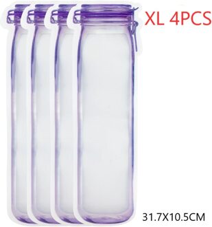 Herbruikbare Mason Flessen Zakken Waterdichte Noten Candy Cookies Tas Reizen Seal Verse Voedsel Opbergtas Snacks Sandwich Zip-Lock Zakken 4stk XL