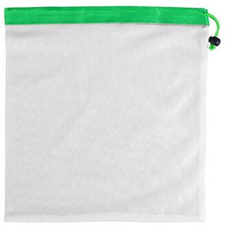 Herbruikbare Mesh Produceren Bags Wasbare Zakken Voor Boodschappen Opslag Fruit Groente Speelgoed Diversen Organisator Opbergtas groen M 36x30cm