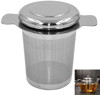 Herbruikbare Mesh Thee-ei Met Deksel Theezeefje Theepot Rvs Loose Tea Leaf Spice Filter Drinkware Keuken Accessoires