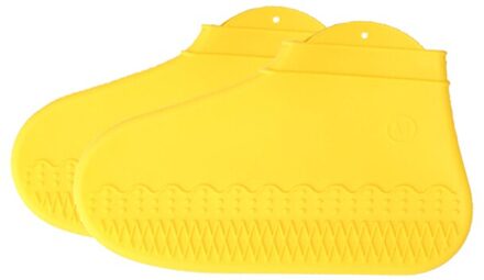 Herbruikbare Overschoen Waterdichte Anti-Slip Siliconen Regen Schoenen Protectors antislip Regen Schoenen Covers Waterdichte Schoenen Accessoires geel / L 29X17cm