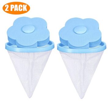Herbruikbare Pet Bont Lint Haar Catcher Kleding Schoonmaken Bal Huishoudelijke Removal Drijvende Cleaner Voor Wasmachine 2stk blauw
