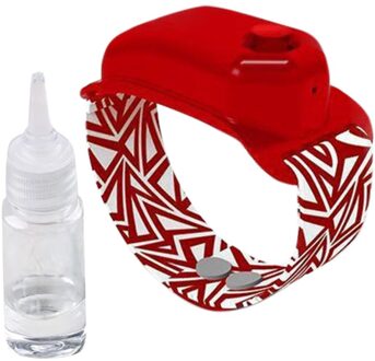 Herbruikbare Polsbandjes Handdesinfecterend Doseren Draagbare Armband Polsband Hand Dispenser Hand Band Pols Met Fles 10Ml rood