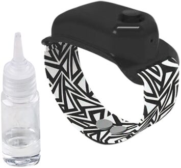Herbruikbare Polsbandjes Handdesinfecterend Doseren Draagbare Armband Polsband Hand Dispenser Hand Band Pols Met Fles 10Ml zwart