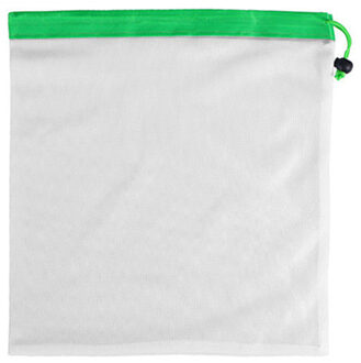 Herbruikbare Produceren Netje Groente Fruit Speelgoed Ademend Opbergzakken Boodschappen Pouch Wasbare Eco Vriendelijke Organizer groen M-1stk