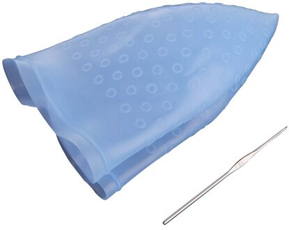 Herbruikbare Salon Highlighting Dye Haarkleuring Frosting Cap met Metalen Haak Blauw