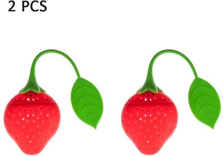 Herbruikbare Siliconen Thee-ei Creatieve Aardbei Vormige Kruidenthee Bag Herbruikbare Koffie Filter Diffuser Zeef Thee Accessoires 2stk