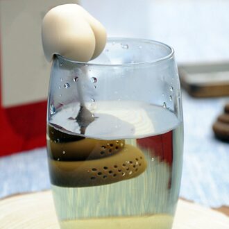 Herbruikbare Siliconen Thee-ei Creatieve Kak Shaped Grappig Kruidenthee Bag Herbruikbare Koffie Filter Diffuser Zeef Thee Accessoires