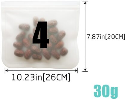 Herbruikbare Siliconen Voedsel Opbergtas Lek Vriezer Tas Fruit Lunchbox Doorschijnend Frosted Peva Voedsel Opslag Lekvrij Vriezer Bag 4 30g