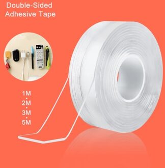 Herbruikbare Tape Dubbelzijdig Lijm Voor Gadgets Traceless Nano Reinigbare Lijm Gadget Cinta Doble Cara Transparant 1M 1cm 2mm