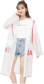 Herbruikbare Transparante Lange Regenjas Mannen Vrouwen Waterdichte Regenkleding Outdoor Jas Liefde Unisex Fietsen Wandelen Regenkleding Jas A / L