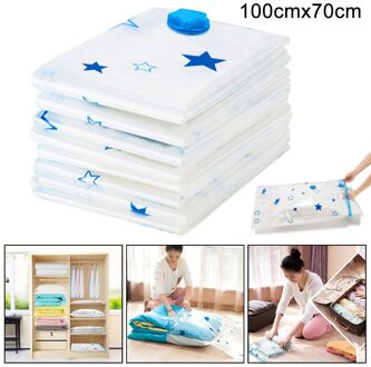 Herbruikbare Vacuümzak Voor Kleding Opbergtas Met Klep Transparante Grens Opvouwbare Gecomprimeerd Organizer Ruimtebesparend Seal Packet size 4