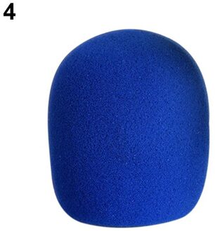Herbruikbare Verdikking Microfoon Spons Deksel Foam Bal Type Mic Voorruit 5 Kleuren Ktv Dj Winddicht Wasbaar Mic Mouw Blauw