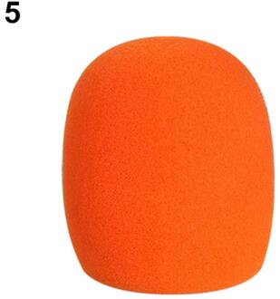 Herbruikbare Verdikking Microfoon Spons Deksel Foam Bal Type Mic Voorruit 5 Kleuren Ktv Dj Winddicht Wasbaar Mic Mouw Oranje