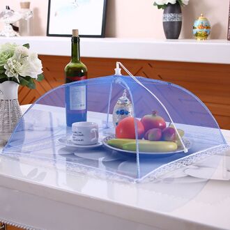 Herbruikbare Voedsel Covers Inklapbare Voedsel Covers Paraplu Voedsel Bescherm Covers Protector Voedsel Anti Stofkap Keuken Accessoires blauw