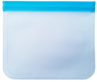 Herbruikbare Voedsel Opbergtas Peva Siliconen Verse Zak Lekvrij Vriezer Bag Keuken Opslag Voor Groente Vlees blauw