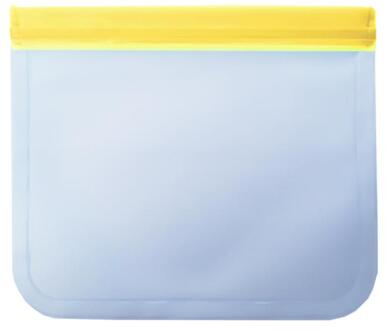 Herbruikbare Voedsel Opbergtas Peva Siliconen Verse Zak Lekvrij Vriezer Bag Keuken Opslag Voor Groente Vlees geel