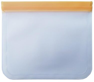 Herbruikbare Voedsel Opbergtas Peva Siliconen Verse Zak Lekvrij Vriezer Bag Keuken Opslag Voor Groente Vlees oranje