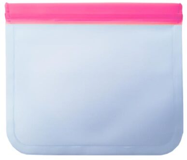 Herbruikbare Voedsel Opbergtas Peva Siliconen Verse Zak Lekvrij Vriezer Bag Keuken Opslag Voor Groente Vlees roze