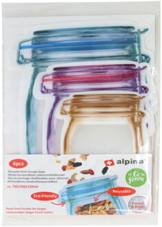 Herbruikbare voedselbewaarzakken set a 6