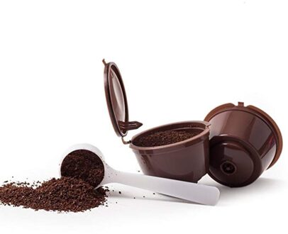 Herbruikbare Voor Dolce Gusto Koffie Capsule Cup Filter Koffie Filter Koffie Capsules Herbruikbare Koffie Cup Mand 2stk bruin