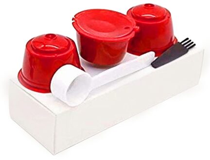 Herbruikbare Voor Dolce Gusto Koffie Capsule Cup Filter Koffie Filter Koffie Capsules Herbruikbare Koffie Cup Mand 3stk rood