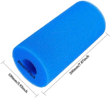 Herbruikbare Wasbare Zwembad Filter Foam Spons Cartridge Voor Intex Type H Schoonmaken Vervanging blauw 40x100x200mm