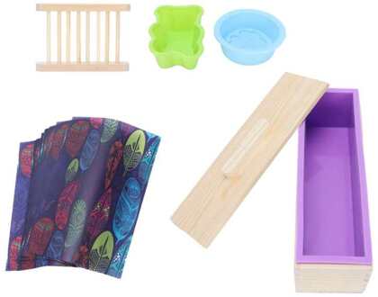 Herbruikbare Zeep Mold Set Diy Hoge Temperatuur Weerstand Handgemaakte Zeep Voor Maken Broodjes Zepen Pudding Brood En Chocolade paars