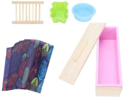 Herbruikbare Zeep Mold Set Diy Hoge Temperatuur Weerstand Handgemaakte Zeep Voor Maken Broodjes Zepen Pudding Brood En Chocolade roze