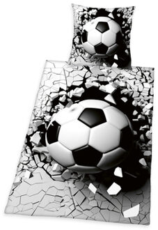Herding Beddengoed 3D Voetbal 135 x 200 cm Zwart - 135x200 cm