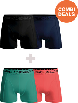 Heren 2+2-pack Boxershorts Effen