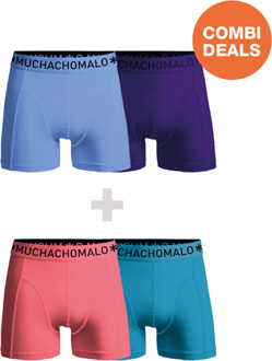 Heren 2+2-pack Boxershorts Effen