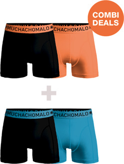 Heren 2+2-pack Boxershorts Effen