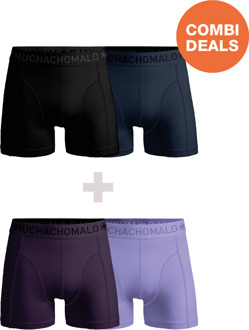 Heren 2+2-pack Boxershorts Effen