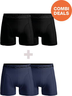 Heren 2+2-pack Boxershorts Effen