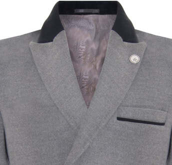 Heren 3/4 lange dubbele rij grijze Crombie overjas wollen jas Peaky Blinders Grijs - 42 (Borst)