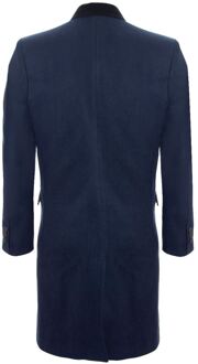 Heren 3/4 lange dubbele rij knopen Navy Crombie overjas wollen jas Peaky Blinders - maat 36 (Borst)