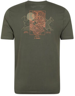 Heren 3 Peaks Katoenen T-Shirt (Groen) - 4XL