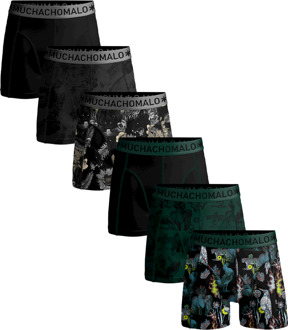 Heren 6-pack Boxershorts Print/Effen